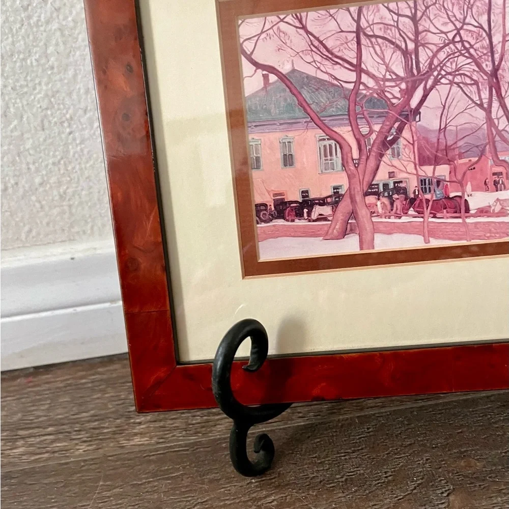 Framed Red Wood Finish Art Print with Ivory Mat